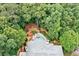 Overhead shot of a home with a pool surrounded by lush trees, offering privacy and a serene outdoor living space at 5053 Chapel Xing, Douglasville, GA 30135