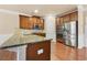 Kitchen with a granite countertop, stainless steel appliances and hardwood flooring at 3070 Staglin Dr, Powder Springs, GA 30127