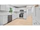 Modern kitchen with white cabinets, stainless steel appliances, and ample counter space at 3481 Oak Run Dr, Lithonia, GA 30038
