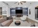 Stylish living room with hardwood floors and a contemporary fireplace at 2497 Wawona Ne Dr, Brookhaven, GA 30319