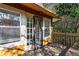 View from a wooden deck with an open door at 838 Lake Hollow Sw Blvd, Marietta, GA 30064