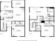 Floorplans showing layouts for the first and second floors including the kitchen, bedrooms, bathrooms, and living areas at 838 Lake Hollow Sw Blvd, Marietta, GA 30064