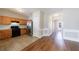 Kitchen with stainless steel appliances, hardwood and tile flooring, and plenty of counter space at 2873 Snapfinger Mnr, Decatur, GA 30035