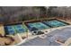 Aerial view of the community pickleball courts, gazebo, and parking at 5719 Sierra Bend Way, Hoschton, GA 30548