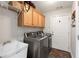 Functional laundry room with modern appliances, storage cabinets, and a utility sink at 2999 Paul Harris Rd, Dallas, GA 30157