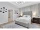 Comfortable bedroom with a tufted headboard, soft rug, and ample natural light creates a relaxing ambiance at 3895 Shelleydale Dr, Powder Springs, GA 30127