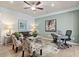 Cozy living room features a ceiling fan, modern decor and a comfortable seating area at 319 Skye Ln # 52, Cartersville, GA 30121