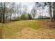 A sprawling backyard with mature trees and grassy areas at 1506 Sycamore Nw Dr, Kennesaw, GA 30152