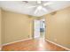 Comfortable bedroom featuring neutral paint and hardwood flooring at 172 Shallow Ridge Ne Ln, Kennesaw, GA 30144