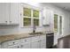 Kitchen featuring stainless appliances, a sink with a view, and subway tile backsplash at 628 Avondale Hills Dr, Decatur, GA 30032