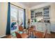 Cozy dining area with bar, access to the outdoor deck and stylish cabinetry at 2520 Cross Springs Dr, Cumming, GA 30041