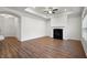 Living room featuring a fireplace, recessed lighting, and hardwood floors at 4902 Pleasantry Way, Acworth, GA 30101