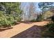 Backyard surrounded by trees and a wooden fence at 1439 Evers Pl, Lawrenceville, GA 30043