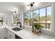 Well-lit kitchen with a view of the tree-lined backyard at 8700 Mount Rushmore Dr, Alpharetta, GA 30022