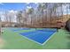 Well-maintained tennis courts ready for play with bright blue and green surfaces at 8700 Mount Rushmore Dr, Alpharetta, GA 30022