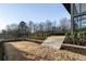 Expansive backyard featuring meticulously manicured lawn, terrace, and privacy hedging at 14 Lake Forrest Ln, Atlanta, GA 30342