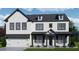 Charming two-story home with white siding, dark accents, a covered porch, and a two-car garage at 3870 Ivy Cottage Dr, Snellville, GA 30039