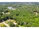 Aerial view showcasing lush greenery and a nearby lake at 6464 Westerly Way, Douglasville, GA 30135