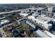 Aerial view of modern townhomes and apartments in an urban setting with the city skyline in the distance at 77 Krog Ne St, Atlanta, GA 30307