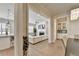 Dining room with an elegant chandelier and a view of the kitchen at 112 Calder Dr, Alpharetta, GA 30009