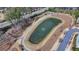 A beautiful pond surrounded by trees and landscaping at 112 Calder Dr, Alpharetta, GA 30009