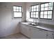 Bright kitchen featuring white cabinets, stainless steel sink, and neutral countertops at 2642 Joyce Ave, Decatur, GA 30032