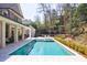 Backyard featuring a swimming pool, patio with lounge chairs, and landscaped garden at 479 Argonne Nw Dr, Atlanta, GA 30305