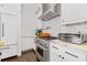 Modern kitchen with stainless steel appliances, white cabinetry, and tiled backsplash is move-in ready at 289 9Th Ne St, Atlanta, GA 30309