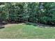 Private backyard with mature trees and a well-maintained lawn, offering tranquility and seclusion at 4260 River Club Dr, Cumming, GA 30041