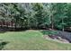 Expansive backyard with lush lawn, mature trees, and a stone border, offering privacy and space at 4260 River Club Dr, Cumming, GA 30041