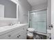 Bright bathroom boasts large vanity, storage, and a large shower at 359 Flatstone Sw Way, Marietta, GA 30064