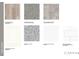 This photo showcases the flooring, cabinet, and countertop material samples at 3188 Eastham Run Dr, Dacula, GA 30019