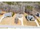 Aerial view of the property displaying the home's layout and large yard at 95 Gorham Gates Dr, Hiram, GA 30141