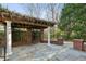 Backyard stone patio with brick trim, perfect for entertaining at 2039 Fisher Ne Trl, Atlanta, GA 30345