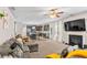 Open living space connects the kitchen and living room, providing an ideal layout for entertaining at 2167 Dodson Woods Dr, Fairburn, GA 30213