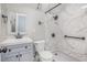 Updated bathroom featuring marble shower, new fixtures, vanity and toilet at 448 Buckingham Dr, Marietta, GA 30066