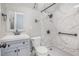 Updated bathroom with a marble-look shower, new vanity, modern fixtures, and sleek finishes at 448 Buckingham Dr, Marietta, GA 30066