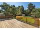 Spacious wooden back deck overlooking a lush green lawn and backyard at 2533 Briers North Dr, Atlanta, GA 30360