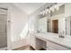 Bathroom featuring a soaking tub, shower, and dual sinks at 3291 Quincey Xing, Conyers, GA 30013