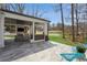 Stunning outdoor living space with fireplace, TV, bar, and serene golf course view. Perfect for entertaining at 1460 Lakemist Ct, Roswell, GA 30075