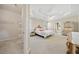 Large main bedroom featuring a tray ceiling, carpeted floor, and walk-in closet at 2528 Picket Fence Ln, Snellville, GA 30078