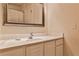 Bathroom showcasing vanity with sink, a large mirror, and a shower with curtain at 573 Ripplewater Sw Dr, Marietta, GA 30064