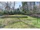 Expansive backyard with lush lawn, mature trees, and retaining wall for outdoor enjoyment at 1643 North Springs Dr, Dunwoody, GA 30338