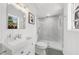 Clean bathroom with a walk-in shower, modern vanity, and bright lighting at 4655 Jett Rd, Atlanta, GA 30327