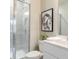 Contemporary bathroom with a glass-enclosed shower, clean white fixtures, and minimalist design at 6505 Cortland Walk, Alpharetta, GA 30005