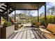Cozy covered patio with modern furniture and a view of landscaped grounds at 1261 Lavista Ne Rd # E9, Atlanta, GA 30324
