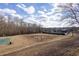 Aerial view of community amenities including an outdoor baseball and basketball court under a partly cloudy blue sky at 2077 Towne Mill Ave, Canton, GA 30114