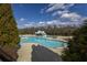 A large community pool with a waterslide, lounge chairs, and manicured landscaping at 2077 Towne Mill Ave, Canton, GA 30114