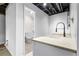 Basement bathroom featuring modern finishes, a sleek vanity, and industrial-style fixtures for contemporary flair at 7316 Caribou Trl, Riverdale, GA 30296