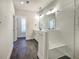 Bathroom featuring a modern vanity, glass shower and gray tile floors at 2461 Sycamore Nw Rd, Atlanta, GA 30318